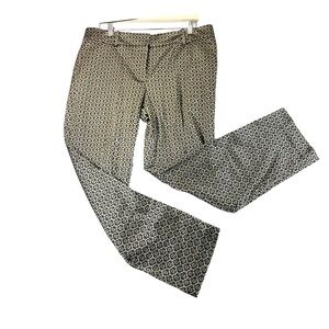 Ann Taylor Black and Gold Patterned Chinos